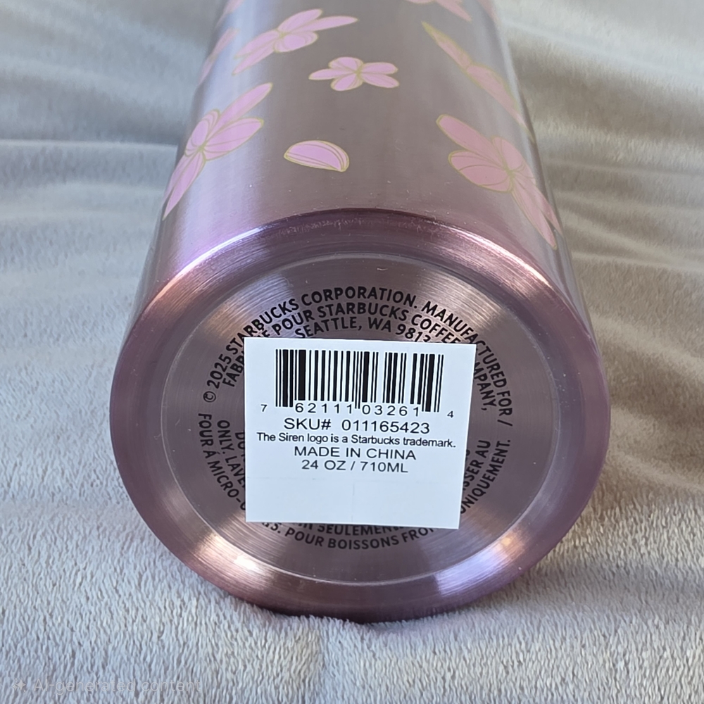 STARBUCKS Cherry Blossom Stainless Cup Tumbler (24oz) - Picture 6 of 9